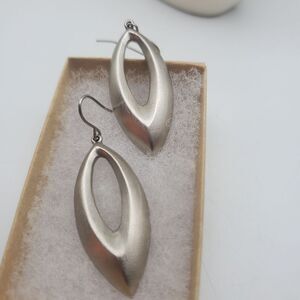 Silver toned drop earrings